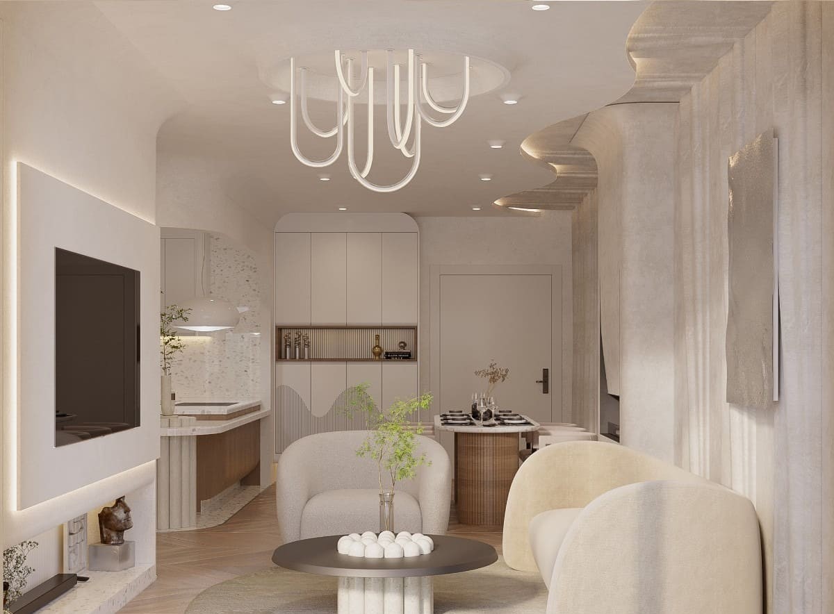 Thiết kế nội thất chung cư 60m2 phong cách tói giản