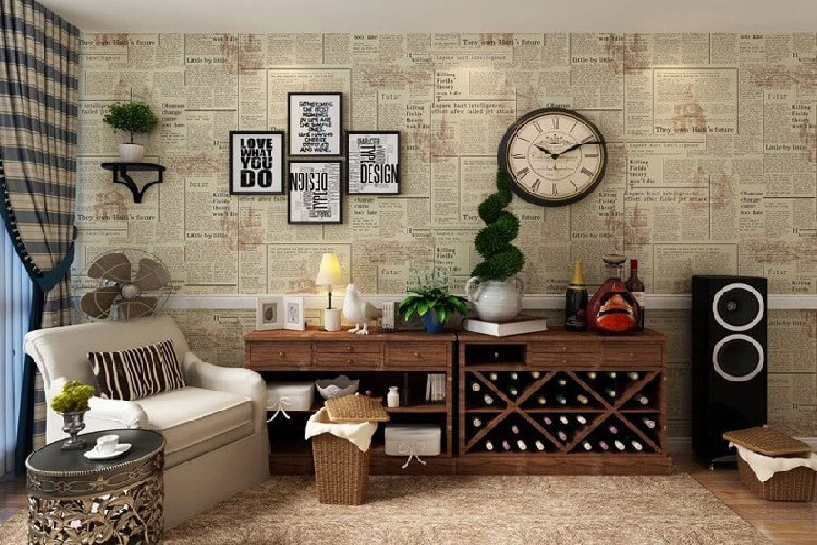 mẫu thiết kế nội thất theo phong cách Retro cho phòng khách