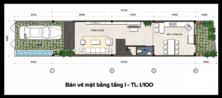 ban-ve-tang-1-thiet-ke-nha-ong-2-tang-5x16m Bản vẽ tầng 1 thiết kế nhà ống 2 tầng 5x16m