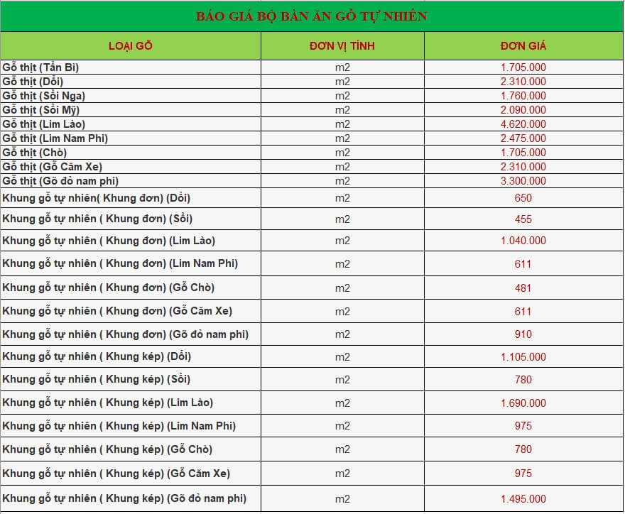bao-gia-ban-an-go-tu-nhien Báo giá bàn ăn gỗ tự nhiên