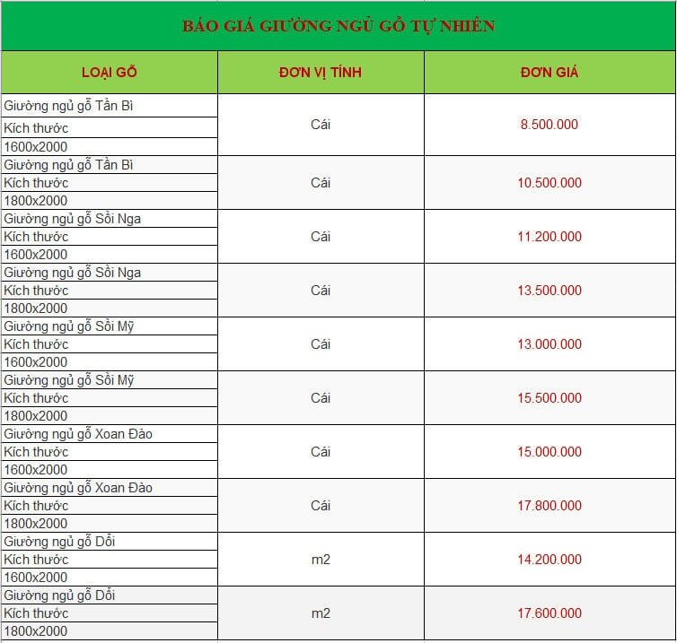 bao-gia-giuong-tu-go-tu-nhien Báo giá giường tủ gỗ tự nhiên