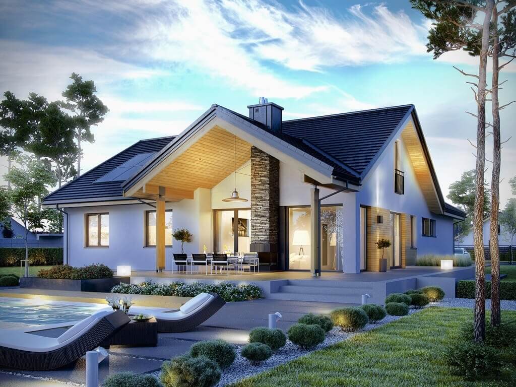 Biệt thự 1 tầng mặt tiền 8m tiết kiệm chi phí