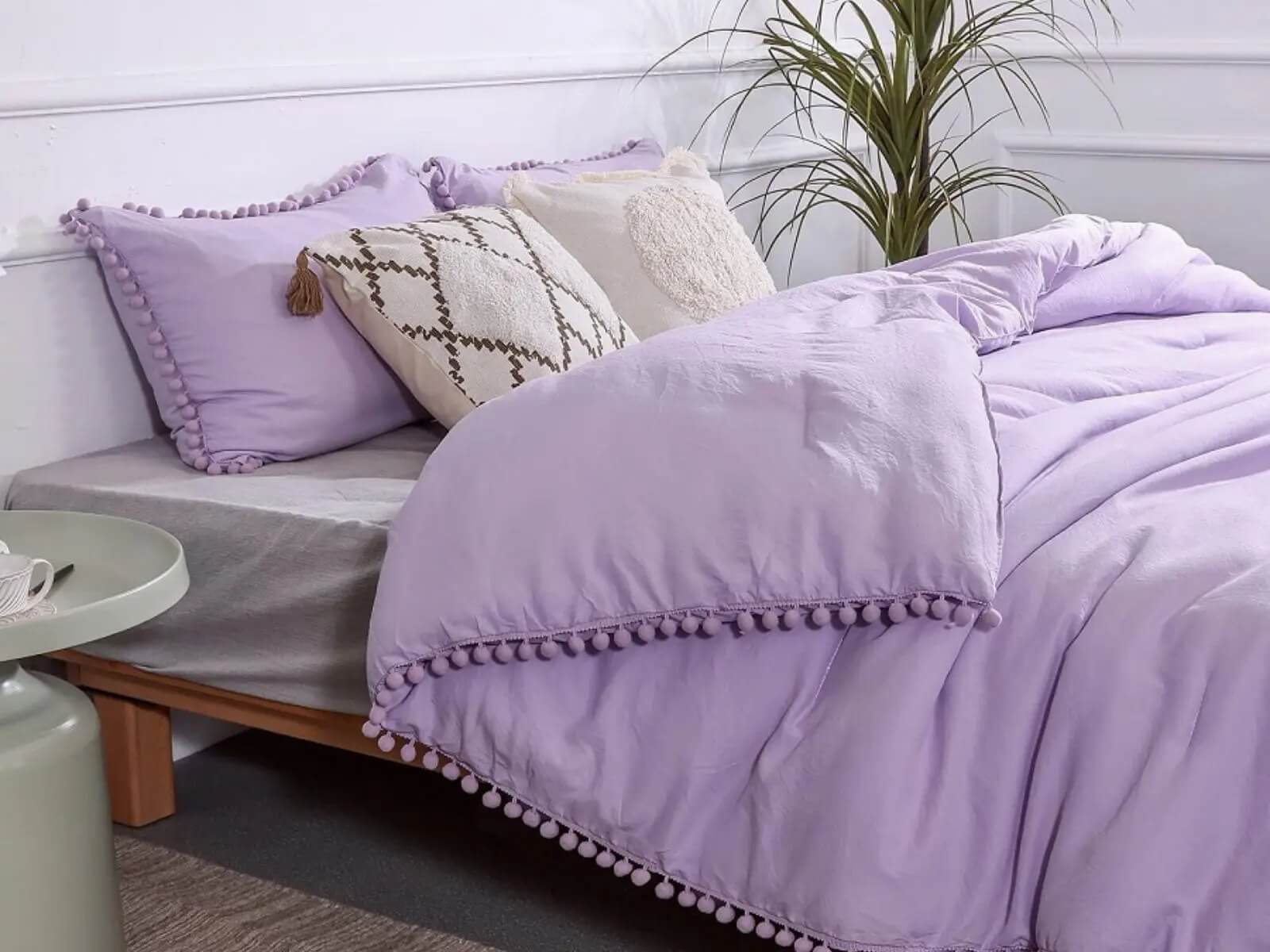 Bộ chăn ga màu tím