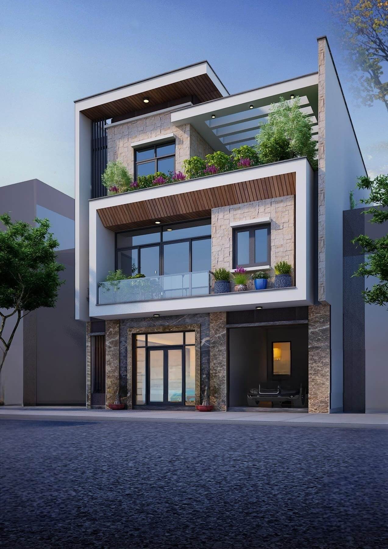 bo-tri-mat-bang-nha-3x12m Bố trí mặt bằng nhà 3x12m