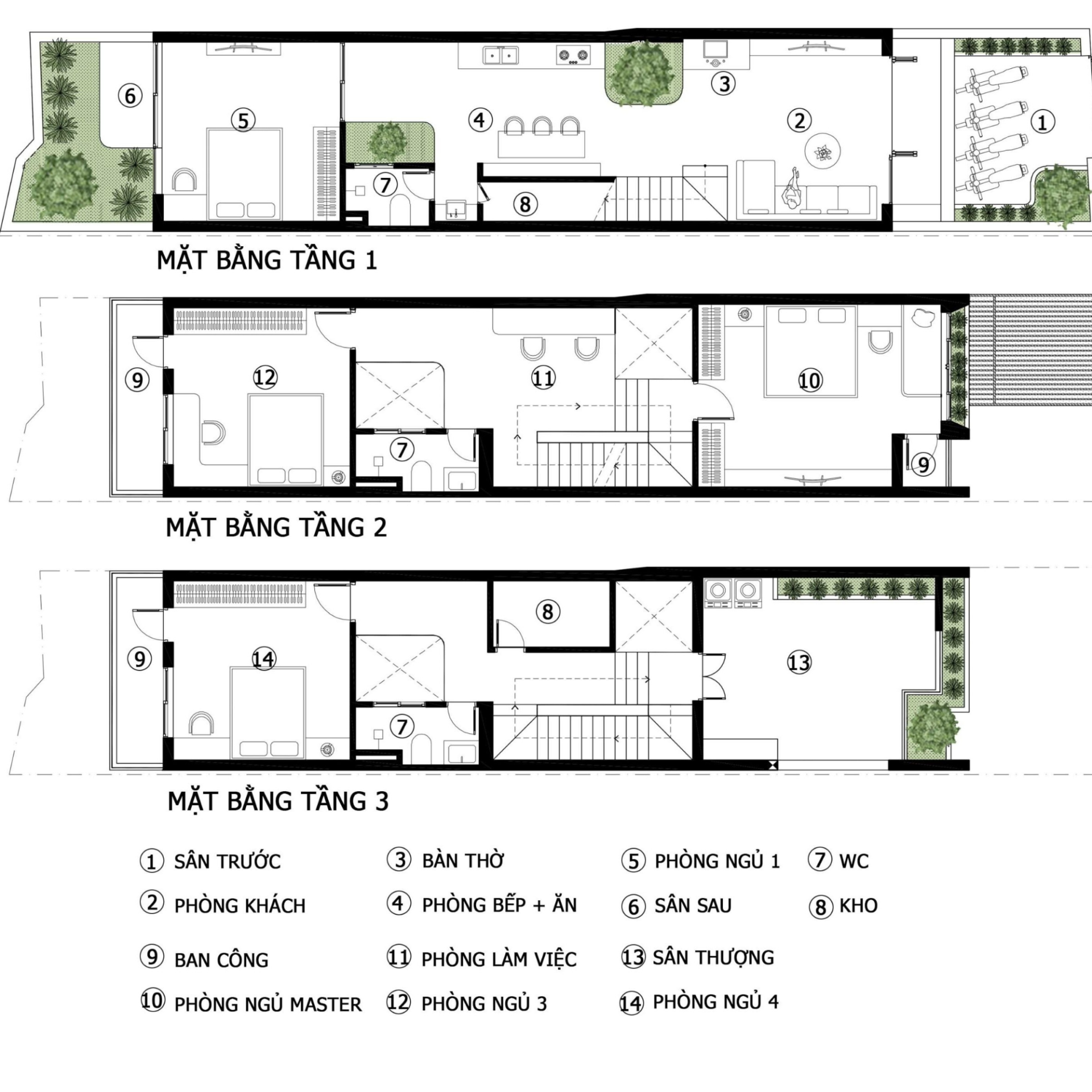 Công năng chi tiết của ngôi nhà kích thước 5x24m
