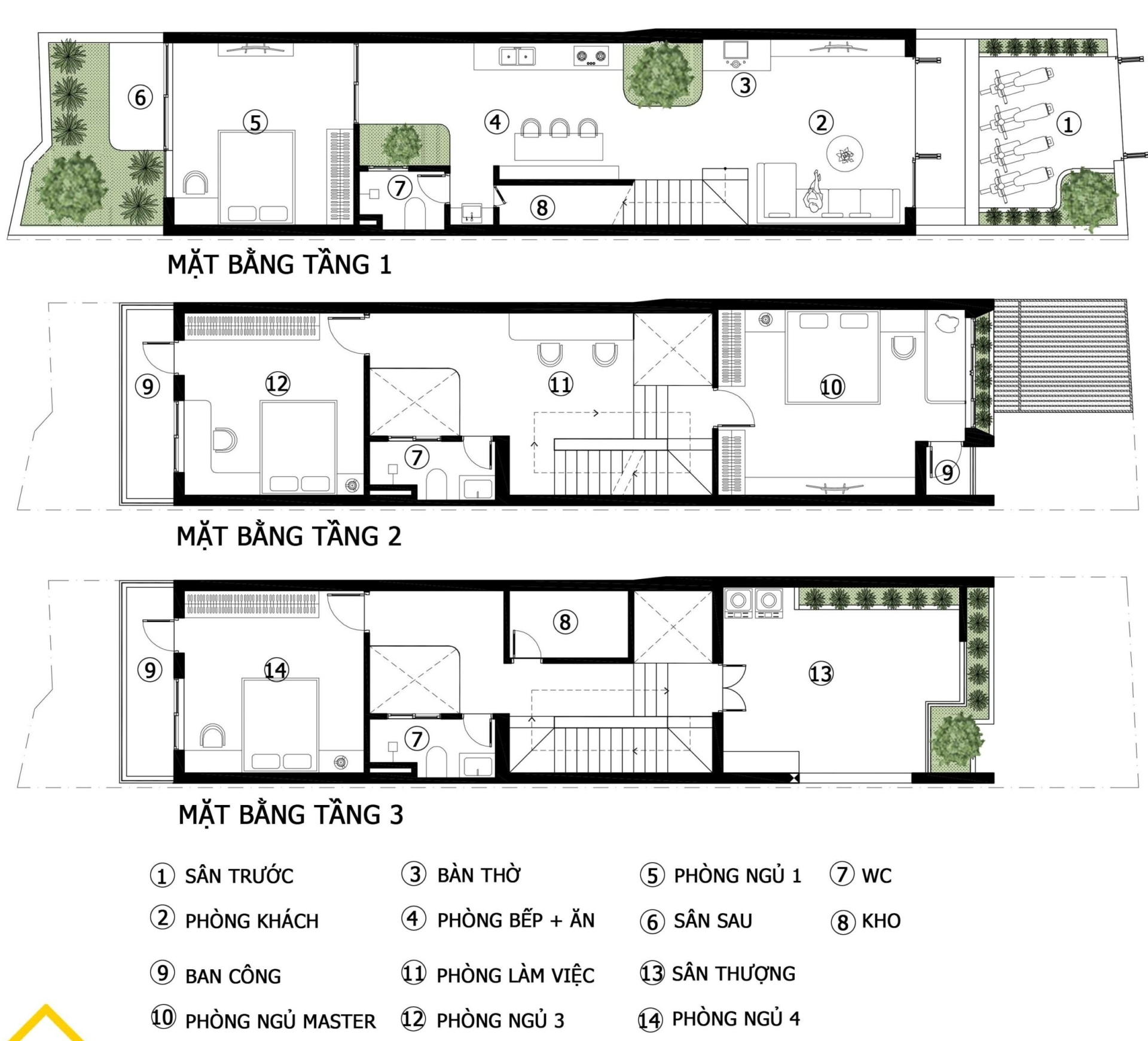 Công năng chi tiết của ngôi nhà kích thước 5x24m