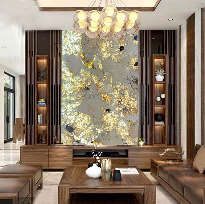 Tranh đá thạch anh ốp tường phòng khách