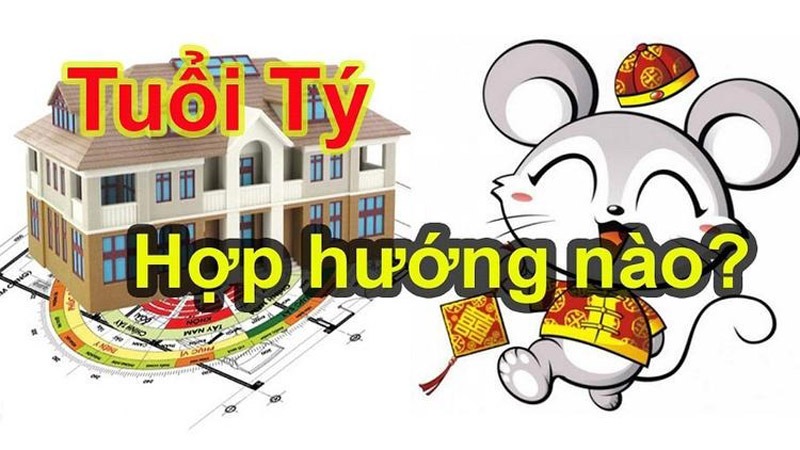 Tuổi Tý hợp hướng nào: ảnh vẽ nhà và chuột dễ thương trong trang phục truyền thống.
