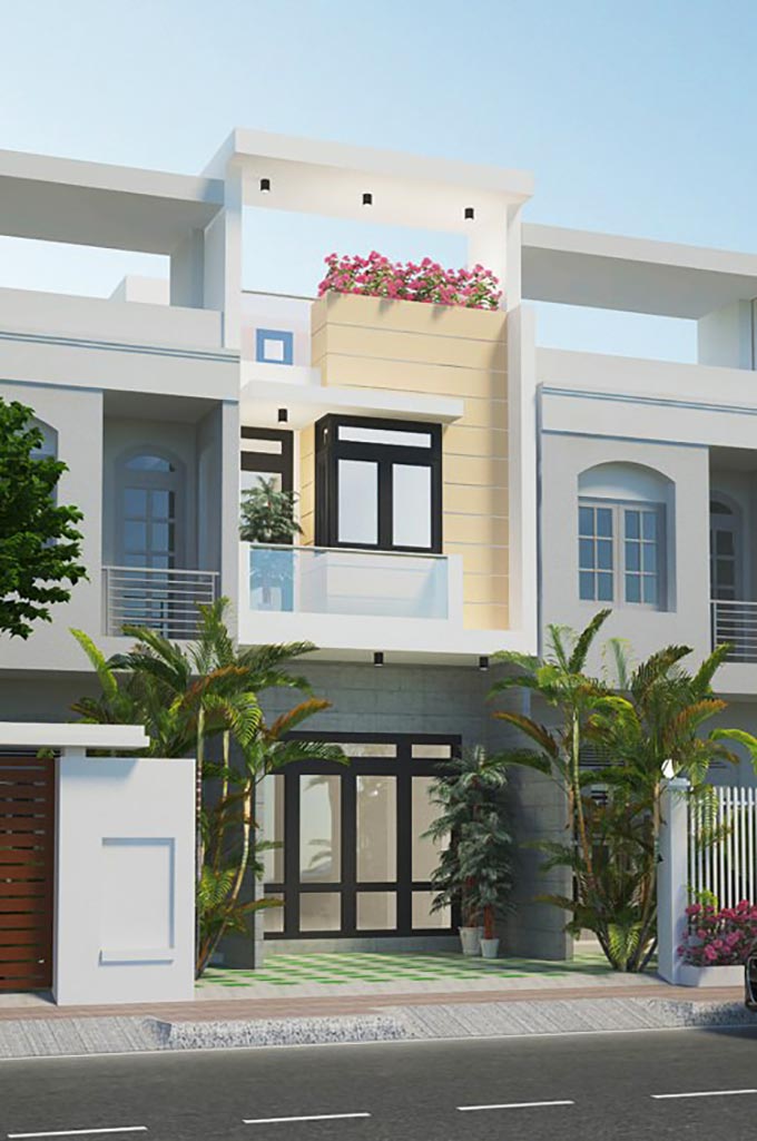 image11 Nhà phố hiện đại với ban công và cây xanh, được trang trí hài hòa tạo không gian sống thoáng đãng, thoải mái.
