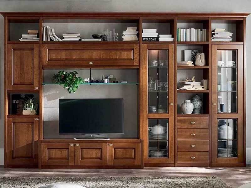 Kệ tivi tích hợp tủ rượu cổ điển