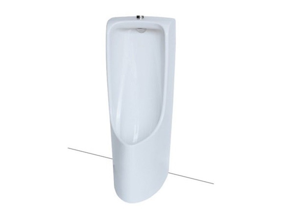 kich-thuoc-bon-tieu-nam-toto Bồn tiểu đứng màu trắng, thiết kế hiện đại, phù hợp cho nhà vệ sinh công cộng hoặc cá nhân.