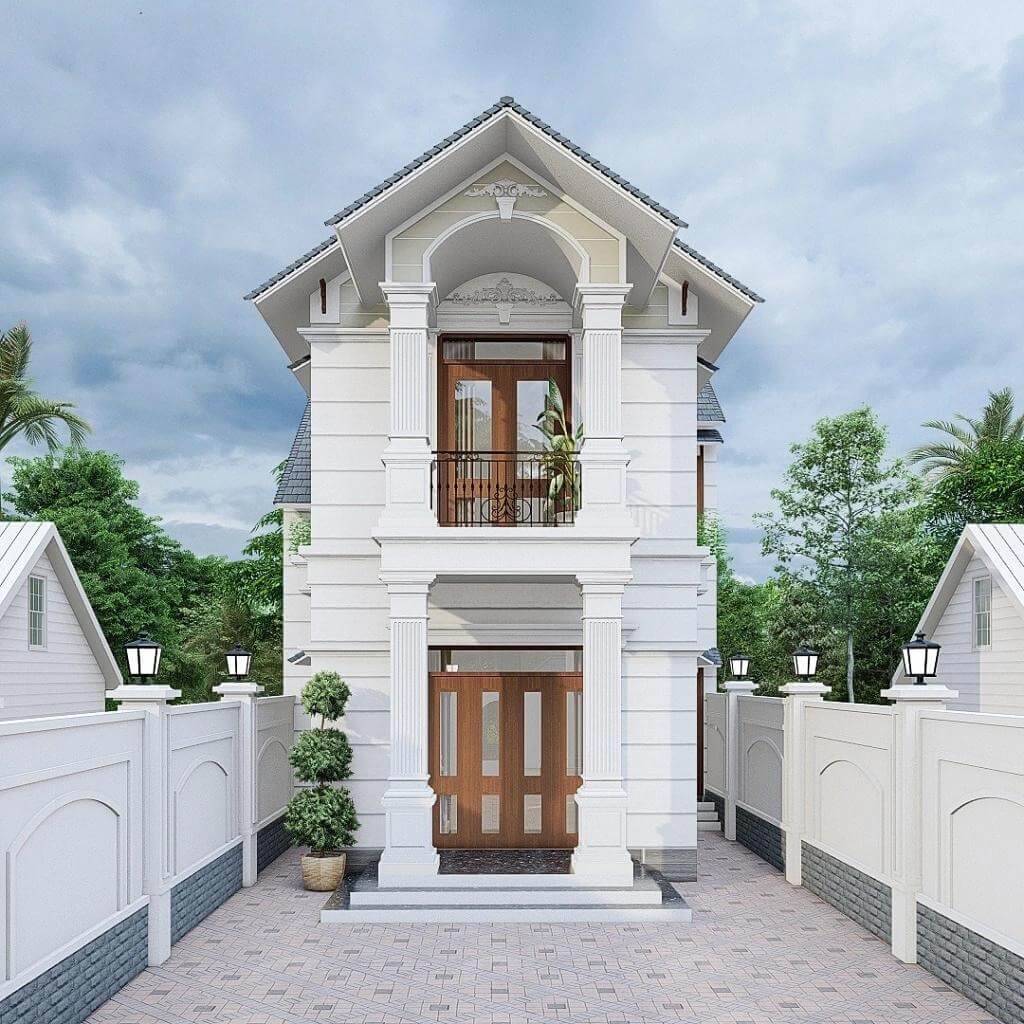 Lưu ý ánh sáng và thông gió khi thiết kế và thi công nhà ống 2 tầng mái Thái mặt tiền 5m