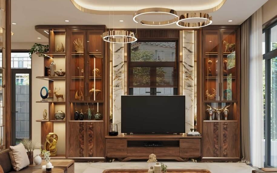 Lý do kệ tivi tích hợp tủ rượu được ưa chuộng: Tối ưu chi phí nội thất