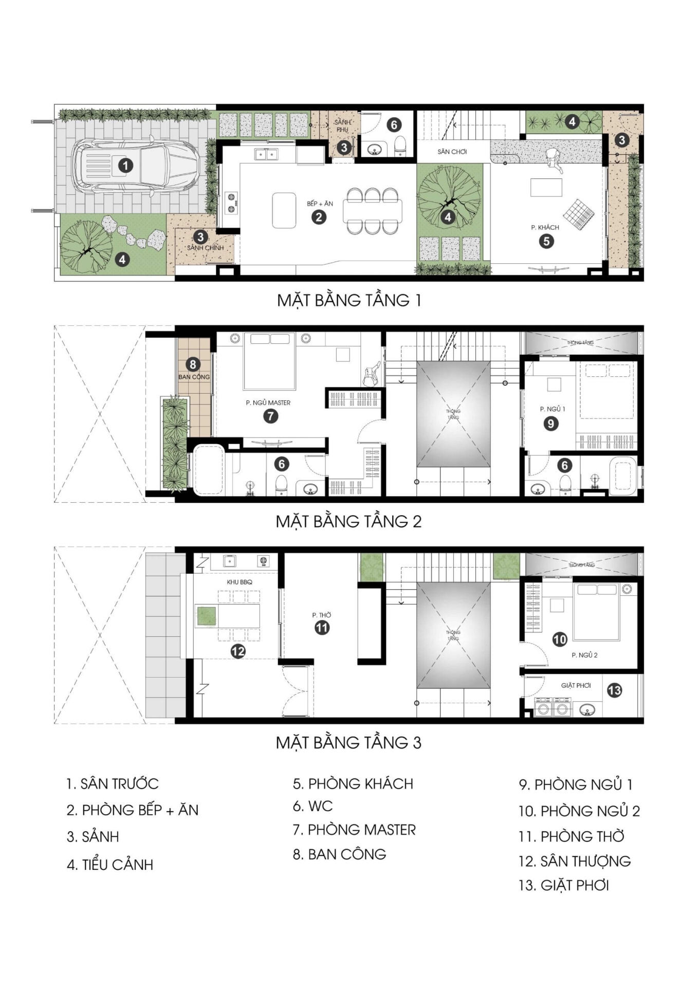 Mặt bằng công năng nhà 6x20m hiện đại, thoáng