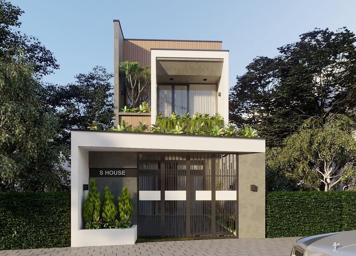 Mặt tiền của căn nhà rộng 6m dài 9m