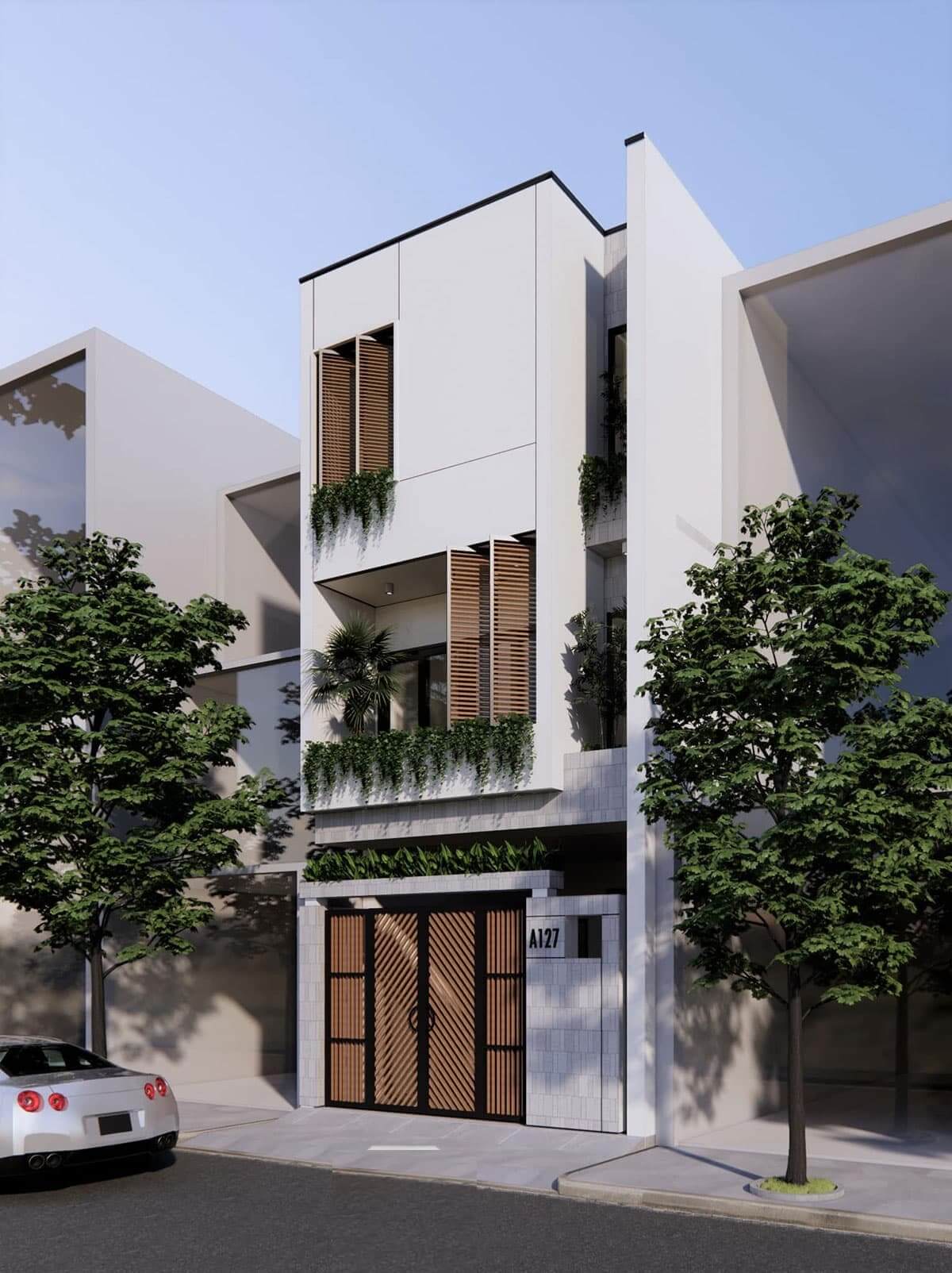 mat-tien-mau-thiet-ke-nha-pho-4x16m-nang-dong-ca-tinh Mặt tiền mẫu thiết kế nhà phố 4x16m năng động, cá tính