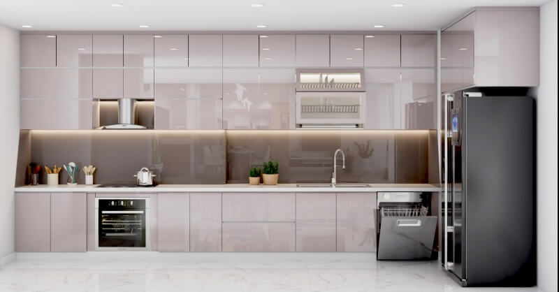 Mẫu bếp chung cư bằng Acrylic 2