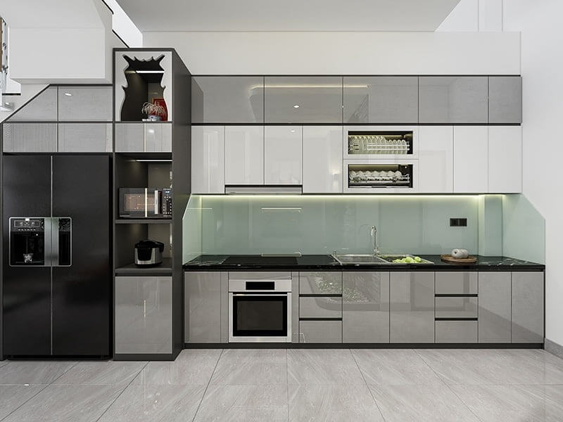 Mẫu bếp chung cư chữ I 2