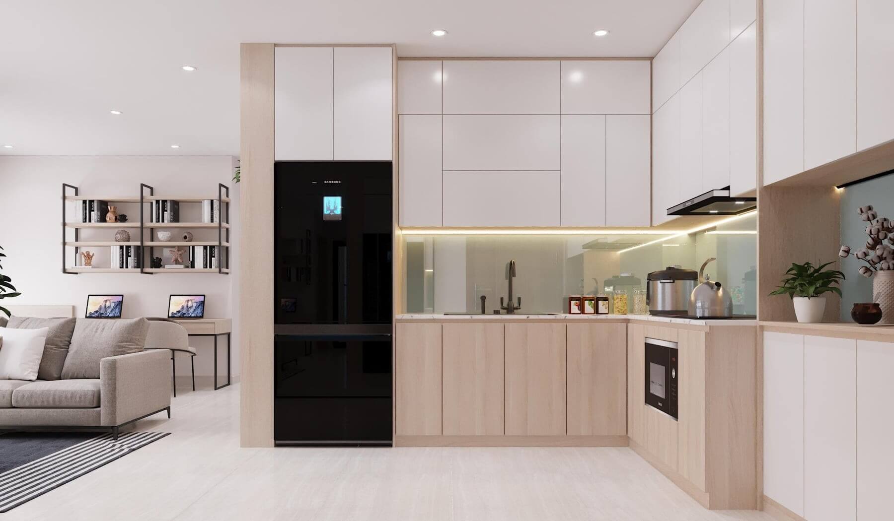 Mẫu bếp chung cư Melamine 3