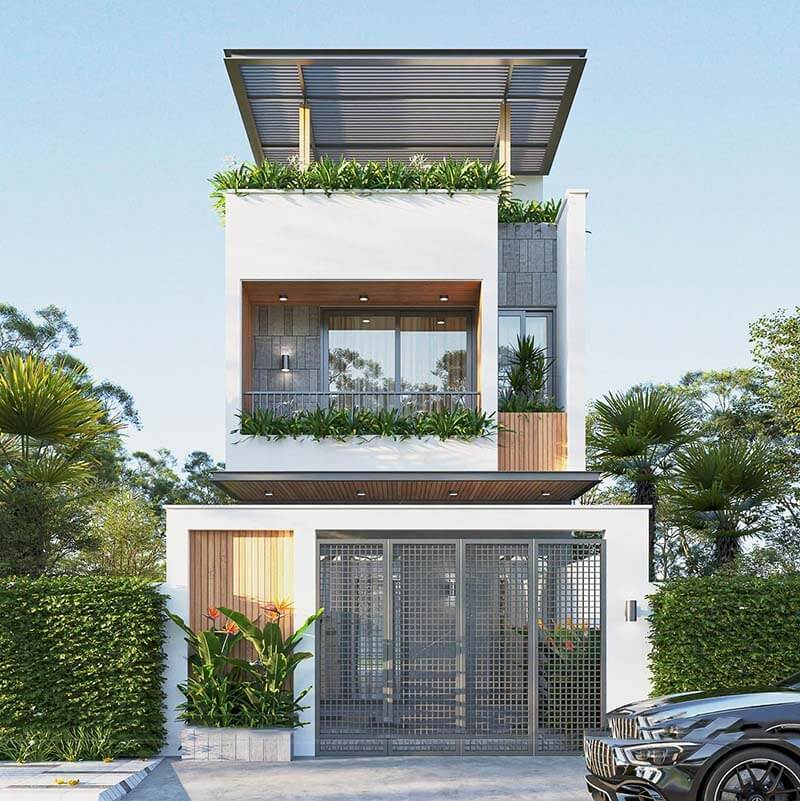 Mẫu nhà 1 trệt 1 lầu 1 sân thượng 2