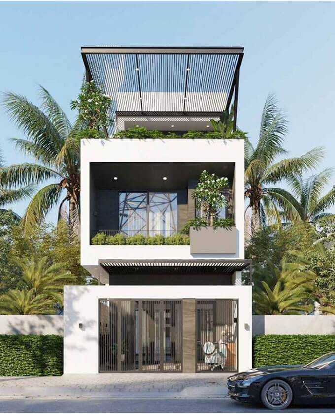 Mẫu nhà 1 trệt 1 lầu 1 tum tối ưu hóa công năng sử dụng 1