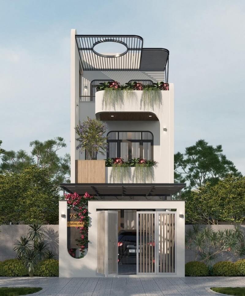 Mẫu nhà 1 trệt 1 lầu 1 tum tối ưu hóa công năng sử dụng 2