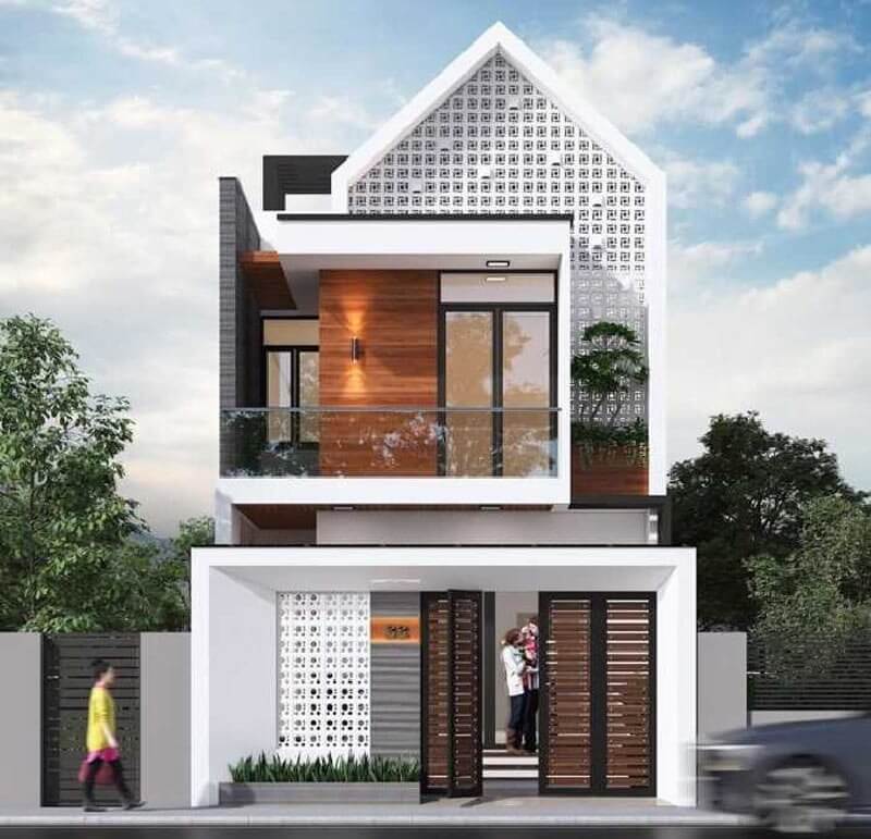 Mẫu nhà 1 trệt 1 lầu mái thái hiện đại và đẹp mắt 1