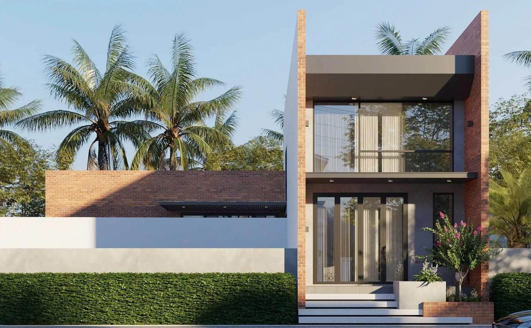 Mẫu nhà 2 tầng chữ L đẹp