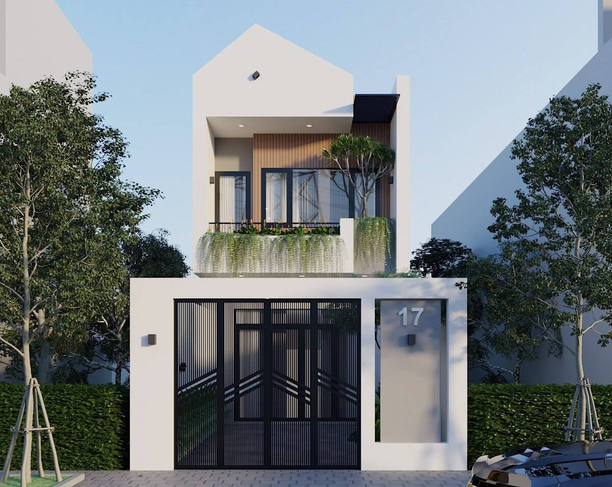 Mẫu nhà 2 tầng mái bằng đẹp 