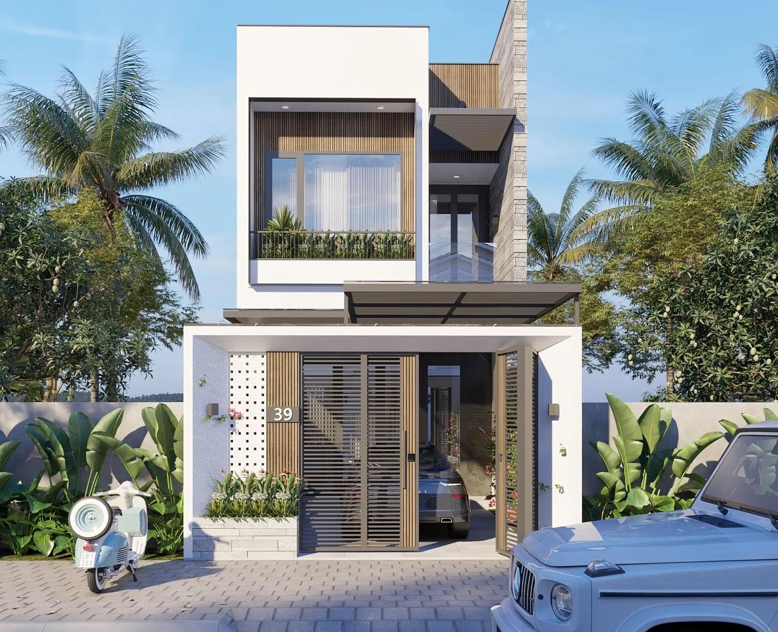 Mẫu nhà 2 tầng mặt tiền 5m