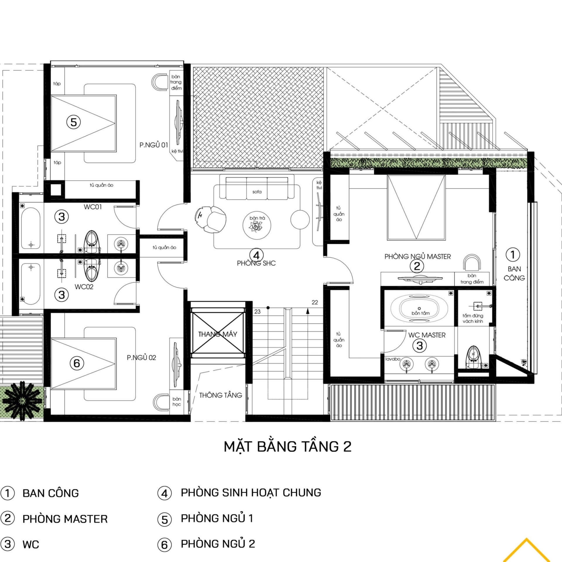 mau-nha-3-tang-chu-l-tran-ngap-sac-xanh-3-cropped Mẫu nhà 3 tầng chữ L tràn ngập sắc xanh 3