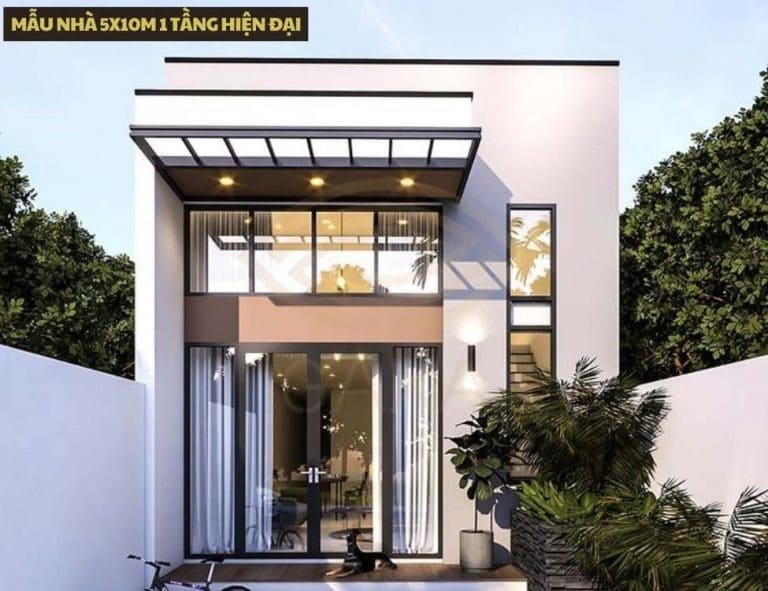 Mẫu nhà cấp 4 đẹp 5x10m mái bằng