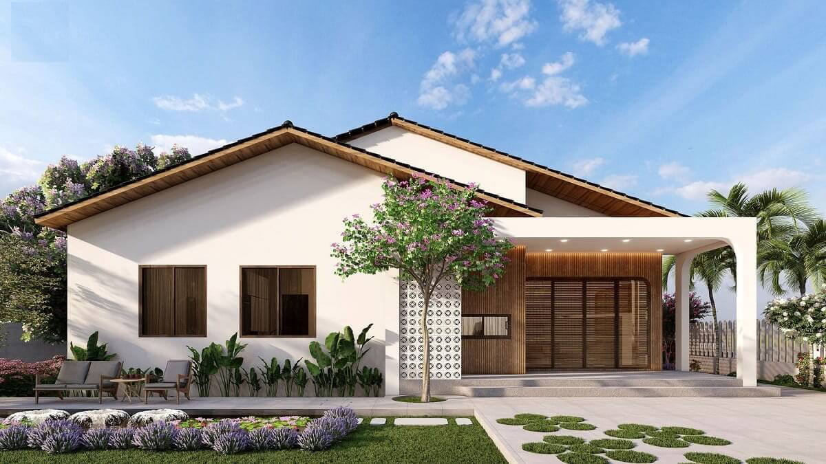 Mẫu nhà cấp 4 đẹp 6x20m hiện đại, đơn giản 3