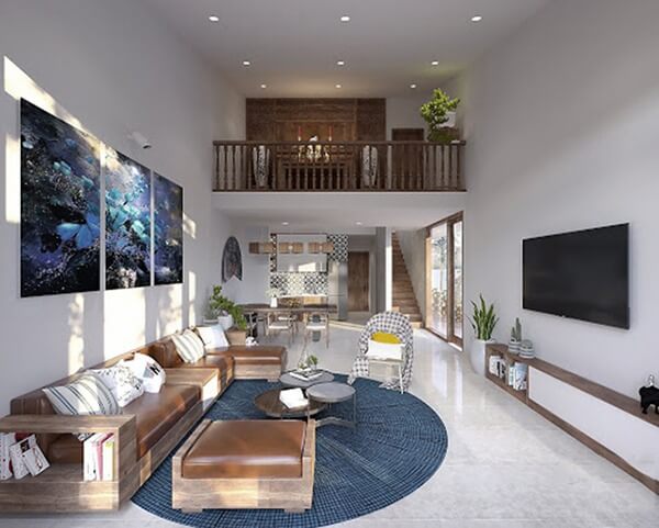 Mẫu nhà cấp 4 gác lửng đẹp 4×20 – Mẫu 10