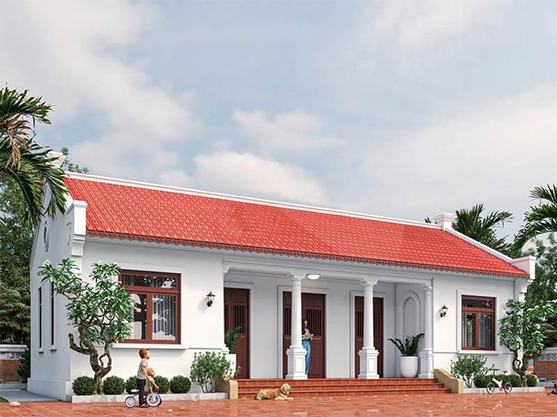 Mẫu nhà cấp 4 mái chữ A truyền thống