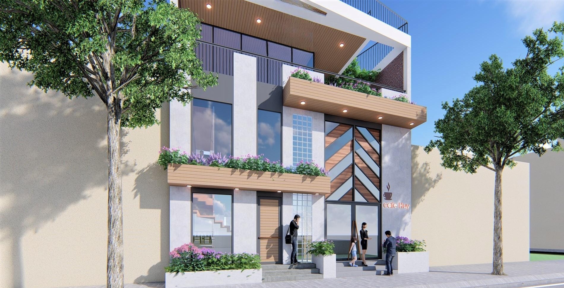 Mẫu nhà hai tầng kết hợp kinh doanh