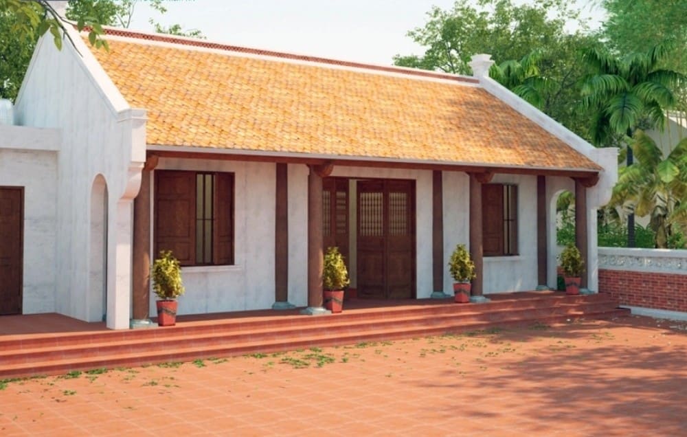 Mẫu nhà cấp 4 mái ngói 3 gian