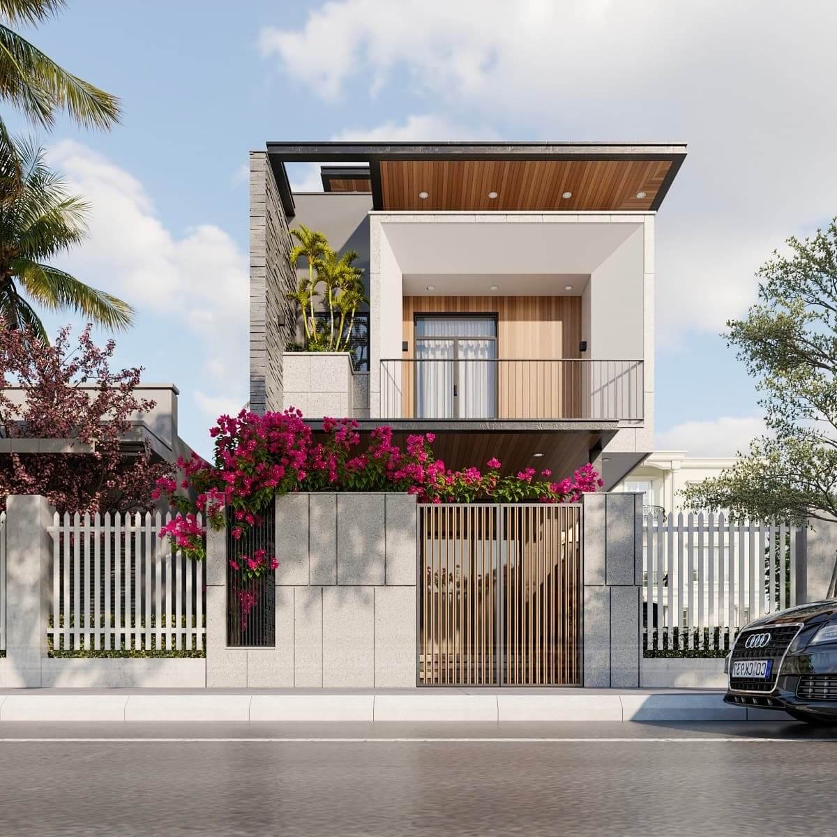 Mẫu nhà ngang 6m dài 18m mái bằng 2