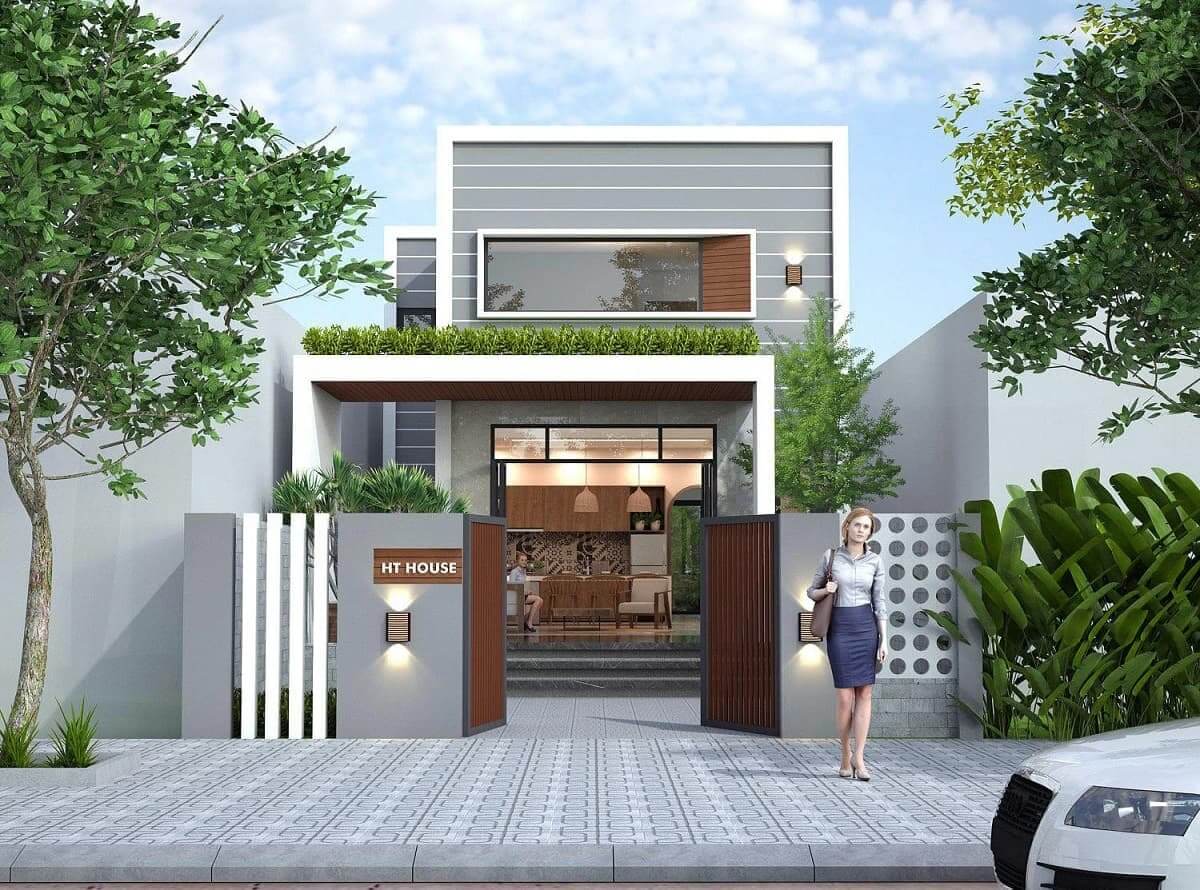 mau-nha-nho-24m2-mai-bang Mẫu nhà nhỏ 24m2 mái bằng