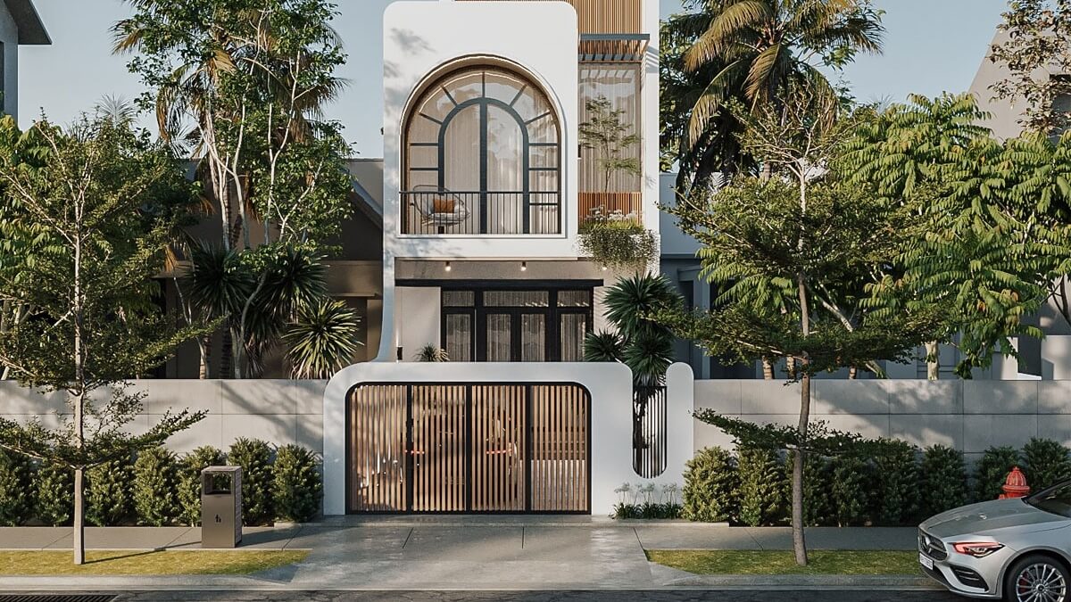 Mẫu nhà ống 2 tầng 4x15m có 3 phòng ngủ và gác lửng