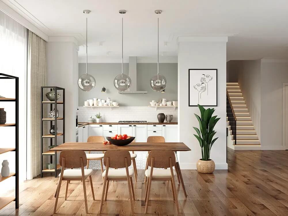 Mẫu thiết kế bếp căn hộ chung cư phong cách Scandinavia 2