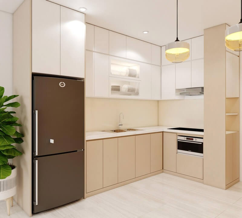 Mẫu thiết kế bếp cho căn chung cư 60m2 3