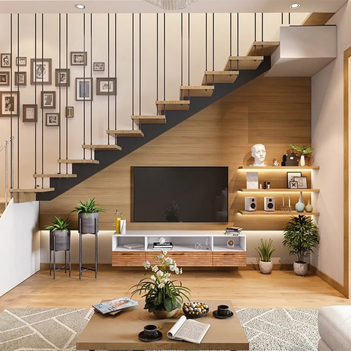 mau-thiet-ke-ke-tivi-duoi-chan-cau-thang-an-tuong-2 Mẫu thiết kế kệ tivi dưới chân cầu thang ấn tượng 2