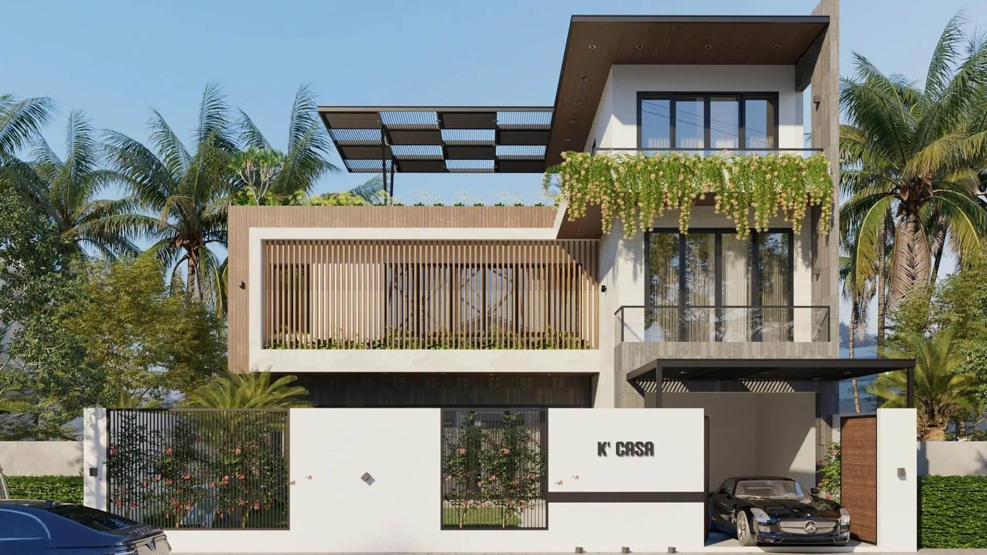 Mẫu thiết kế nhà 2 tầng 1 tum