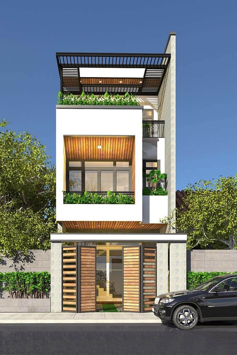 Mẫu thiết kế nhà 2 tầng 3 phòng ngủ 5x20m 2