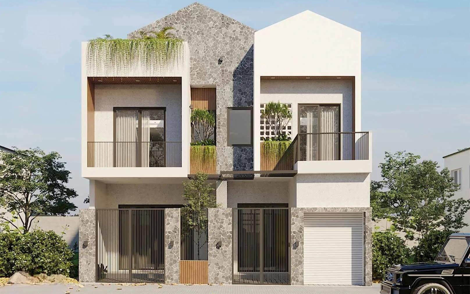 Mẫu thiết kế nhà 2 tầng mái Thái