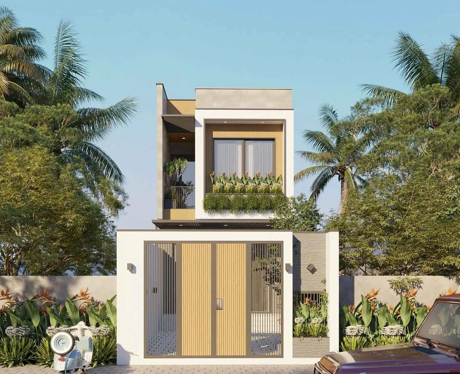 Thiết kế nhà hai tầng dạng ống mặt tiền 4m