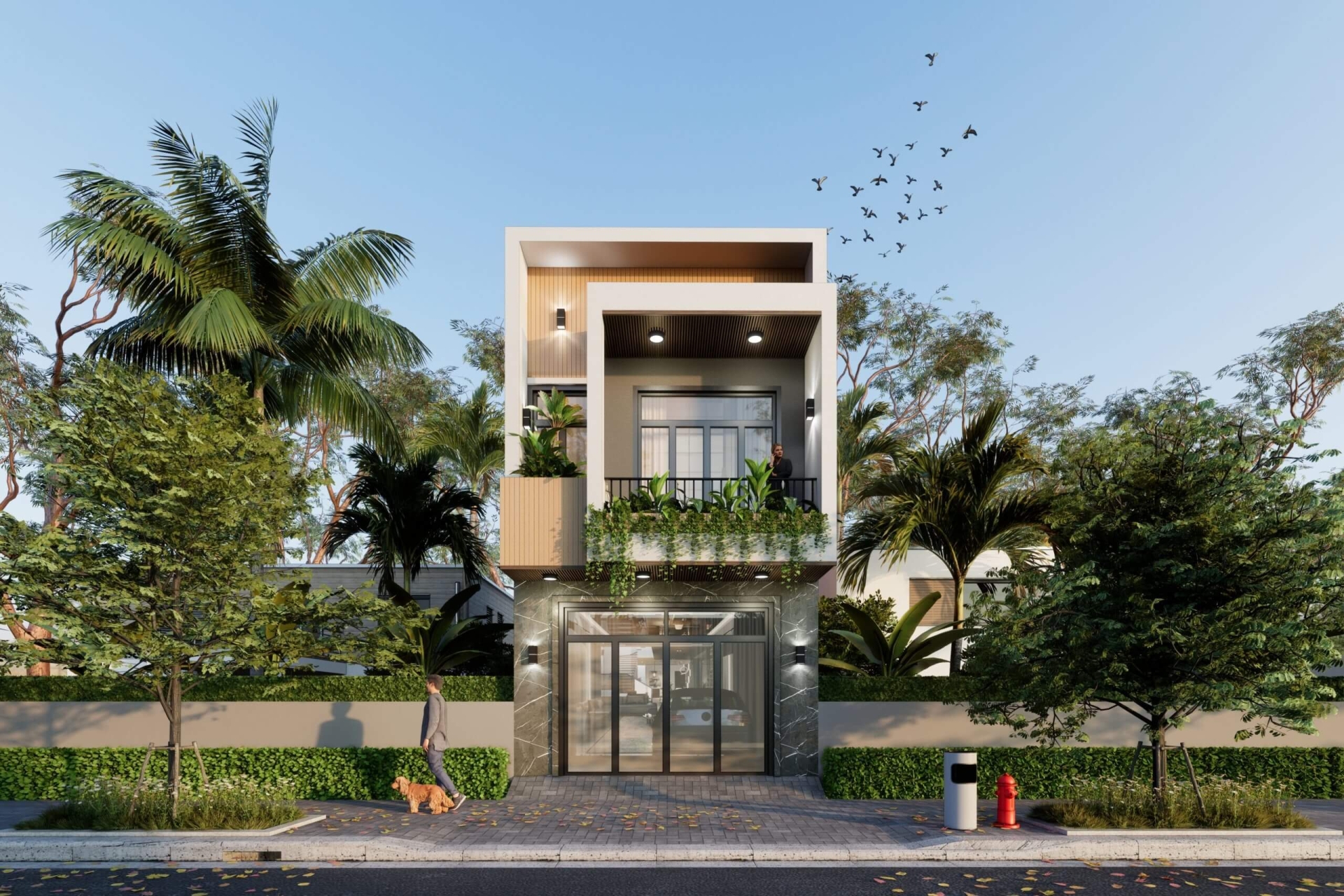 Mẫu thiết kế nhà 5×24 đẹp 2 tầng