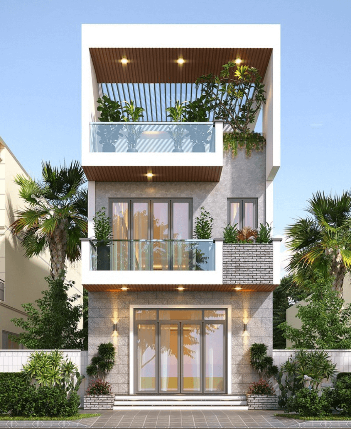 mau-thiet-ke-nha-6x14m-3-tang-hien-dai-sang-trong-4 Mẫu thiết kế nhà 6x14m 3 tầng hiện đại, sang trọng 4