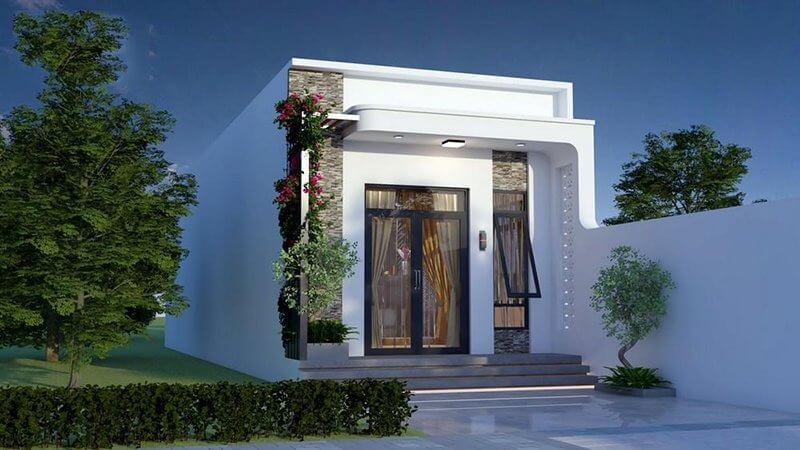 Mẫu thiết kế nhà cấp 4 diện tích 5x16m mái bằng 3